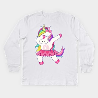 Fabulous Dabbing Unicorn Kids Long Sleeve T-Shirt